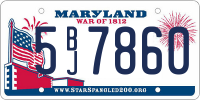MD license plate 5BJ7860