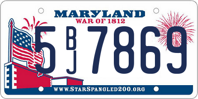 MD license plate 5BJ7869