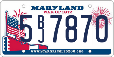 MD license plate 5BJ7870