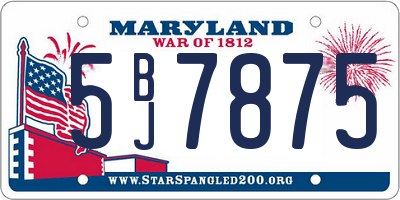 MD license plate 5BJ7875