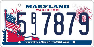 MD license plate 5BJ7879