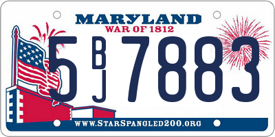 MD license plate 5BJ7883