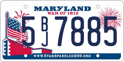 MD license plate 5BJ7885