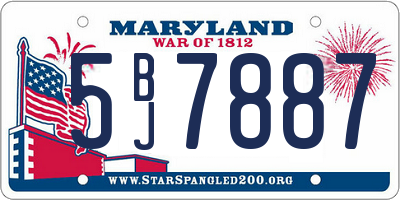 MD license plate 5BJ7887