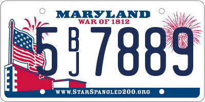 MD license plate 5BJ7889