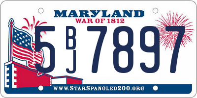MD license plate 5BJ7897