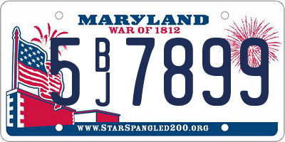 MD license plate 5BJ7899