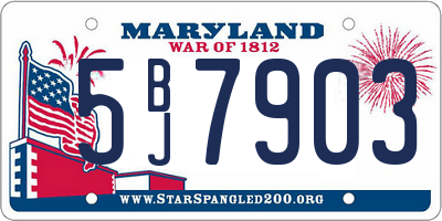MD license plate 5BJ7903
