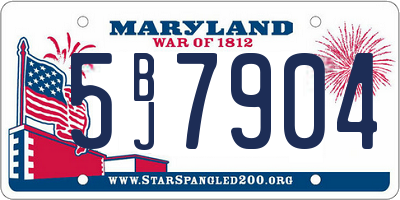 MD license plate 5BJ7904
