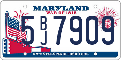 MD license plate 5BJ7909