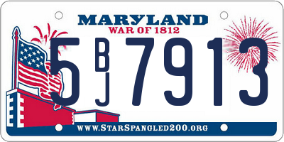MD license plate 5BJ7913