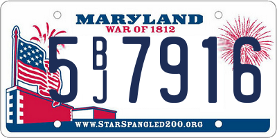 MD license plate 5BJ7916