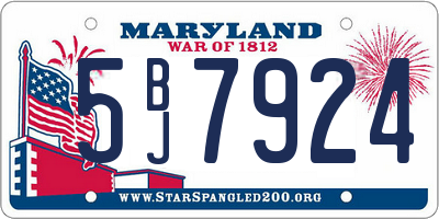 MD license plate 5BJ7924