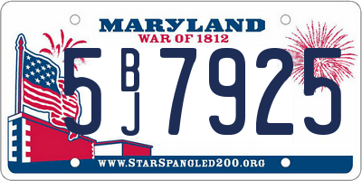 MD license plate 5BJ7925