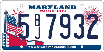 MD license plate 5BJ7932