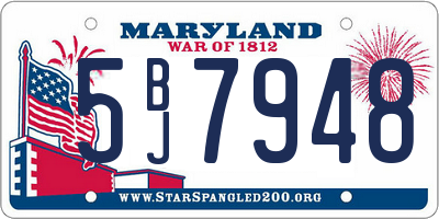 MD license plate 5BJ7948
