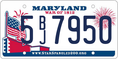 MD license plate 5BJ7950