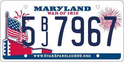 MD license plate 5BJ7967
