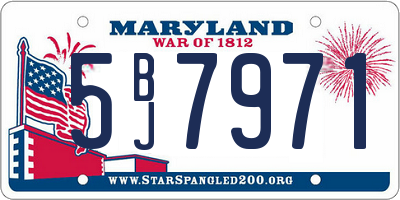 MD license plate 5BJ7971