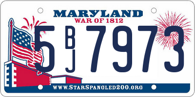 MD license plate 5BJ7973