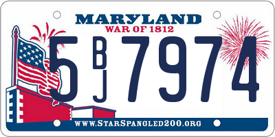 MD license plate 5BJ7974