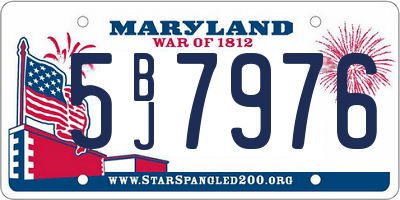 MD license plate 5BJ7976