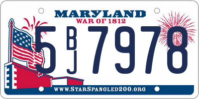 MD license plate 5BJ7978