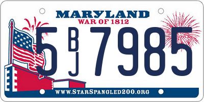MD license plate 5BJ7985
