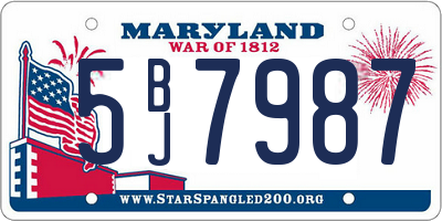 MD license plate 5BJ7987