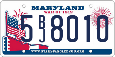 MD license plate 5BJ8010