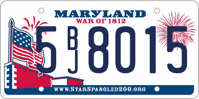 MD license plate 5BJ8015
