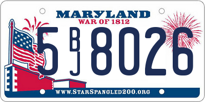 MD license plate 5BJ8026