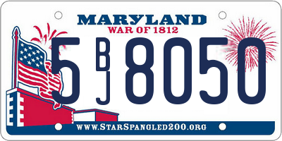 MD license plate 5BJ8050