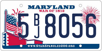 MD license plate 5BJ8056