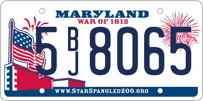 MD license plate 5BJ8065