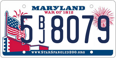 MD license plate 5BJ8079