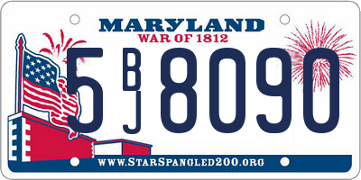 MD license plate 5BJ8090