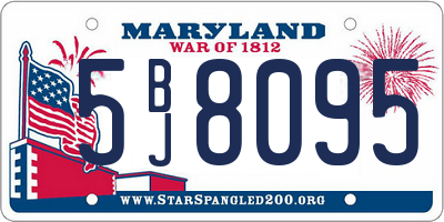 MD license plate 5BJ8095