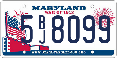 MD license plate 5BJ8099