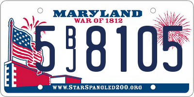 MD license plate 5BJ8105