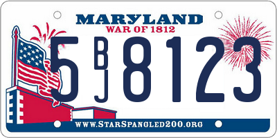 MD license plate 5BJ8123