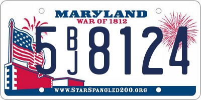 MD license plate 5BJ8124