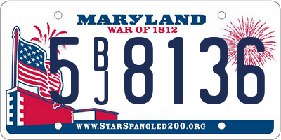 MD license plate 5BJ8136