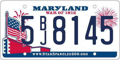 MD license plate 5BJ8145