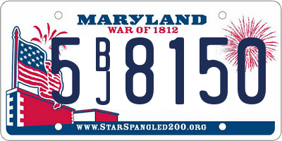 MD license plate 5BJ8150