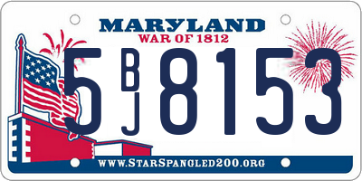 MD license plate 5BJ8153