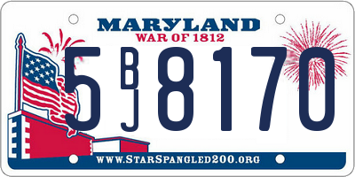 MD license plate 5BJ8170