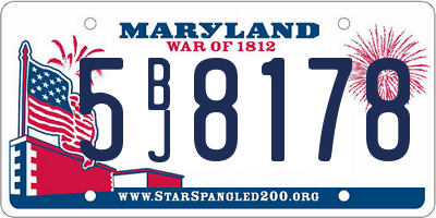 MD license plate 5BJ8178
