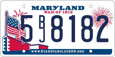 MD license plate 5BJ8182