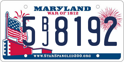 MD license plate 5BJ8192